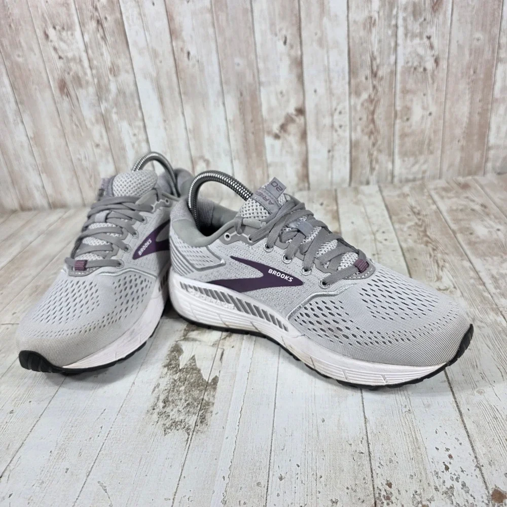 Brooks Ariel 20 Womens Running Shoes Grey Purple Wide D 1203151D009 Size 8